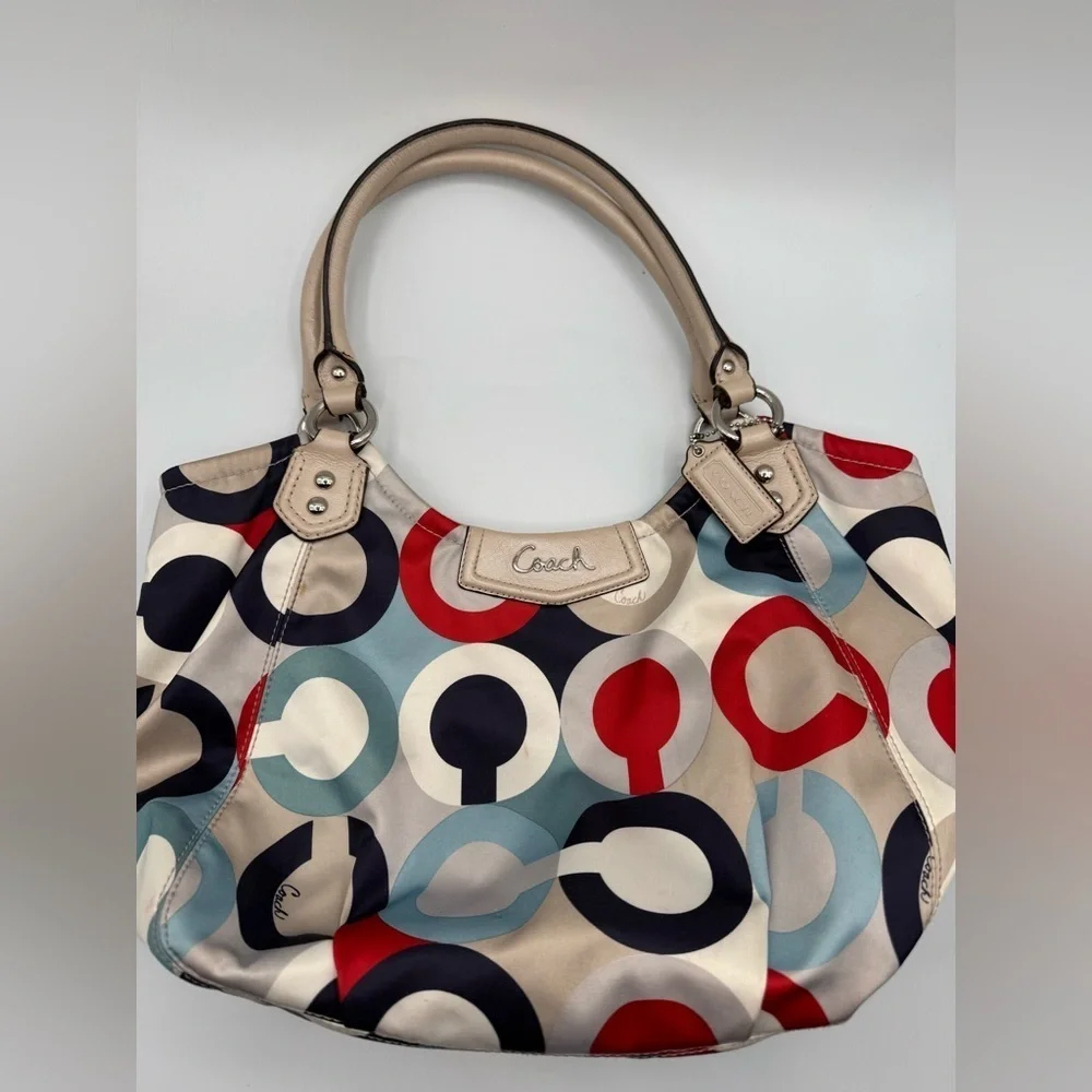 Coach Ashley Op Art Scarf Satchel / Shoulder Bag | Good Used Condition